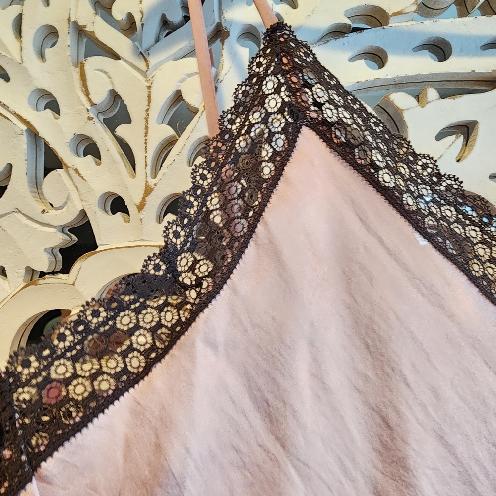 NATORI EDIT ASHLEY ICON LACE SLIP MIDI DRESS IN TEA PINK SSIZE LARGE - Picture 8 of 10